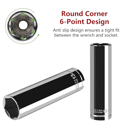 Image of 3 /8 inch Drive Deep Socket,13mm Metric Socket 6-Point,CRV