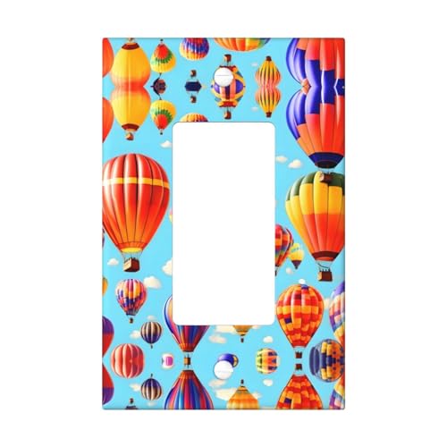 Cubiertas de salida con impresión de globos de aire caliente, 1 placa de pared de tamaño estándar, cubiertas de placas frontales de policarbonato de doble salida