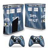 MightySkins Glossy Glitter Skin for Xbox 360 S Console - Time Lord Box | Protective, Durable High-Gloss Glitter Finish | Easy to Apply, Remove, and Change Styles | Made in The USA