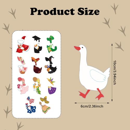 Set de 12 imanes decorativos de ganso para frigorífico miniatura 2
