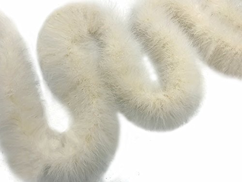 2 Yards - Ivory Turkey Medium Weight Marabou Feather Boa 25 Grams Halloween Costume Party Supply | Moonlight Feather #TOP6