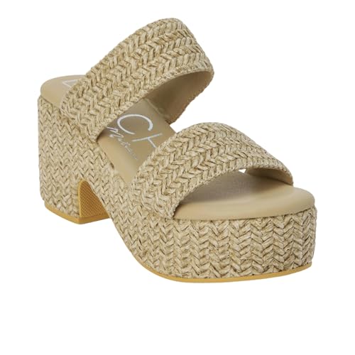 Image of BEACH by Matisse Womens Gem Platform Block Casual Sandals Casual High Heel 3 inch & Up - Off White