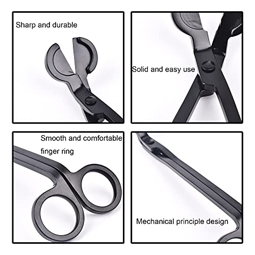 NANAOUS Kerzendocht-Trimmer, Edelstahl-Dochtknipser, Dochtschneider, Dochtschere, Öllampe, Kerzen-Zubehör, reicht tief in Kerzen, verhindert Rußbildung (mattschwarz) - Image 7