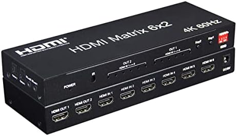 FeinTech VMS04201 - Commutateur Matrix HDMI 4x2 4K 60Hz HDR Avec Extracteur Audio - Switch Ultra HD