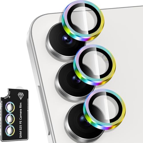 Jurqqer für Samsung Galaxy S25 FE Kameraschutz, Chromatisch | 9H Saphirglas & Flugzeug-Aluminiumlegierung, Kratzfest, Blasenfreie Montage, Ultraflach, HD Klar und Hüllenkompatibel