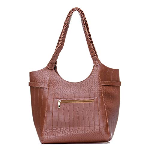Bolsa Sacola com Alça Trançada Croco - Alice Monteiro