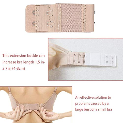 Image of Caracal Bra Hook Extender-2 Hook - 3 Eye (with Extra Elastic) -Save Your Bra Increase Band Length Bra Extensions Bra Extender Hook Bra Hooks for Women Bra Hook