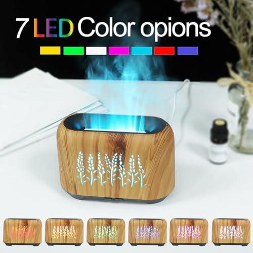 Difusor aromático eléctrico ThreeH 150ml diseño llama con luz LED miniatura 2