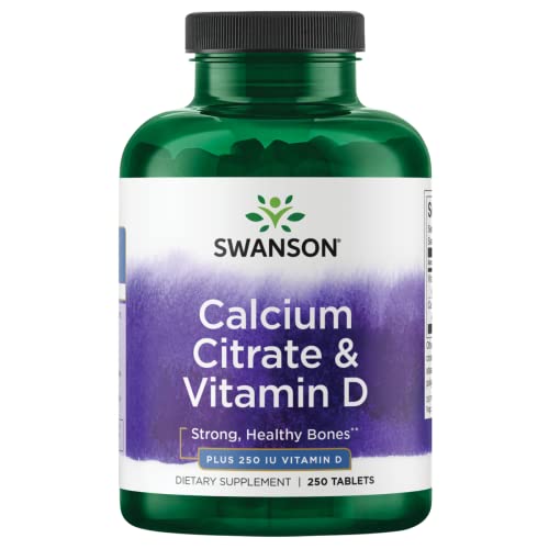 Swanson Calcium Citrate & Vitamin D 250 Tabs #TOP25