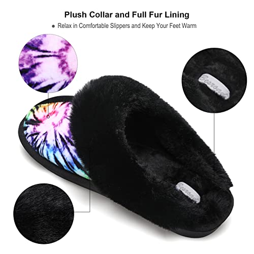 Besroad BD-ZT-JTX05-COLOURFUL-M Lightweight House Fuzzy Plush Slides Slippers thumb #2
