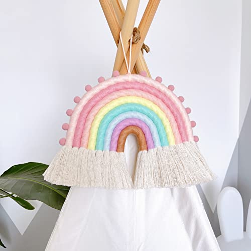 FANXIYA Rainbow Macrame Wall Hanging Decorations for Nursery Decor Kids Bedroom Woven Tassel for Girls& Boys - Image 2