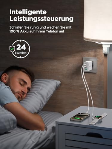 2er Pack USB C Ladegerät, Aioneus 40W 4Port Stecker USBC Adapter Mehrfach Typ C Handy Netzteil für iPhone 16 15 Pro Max Plus XR SE iPad… – Ansicht 6