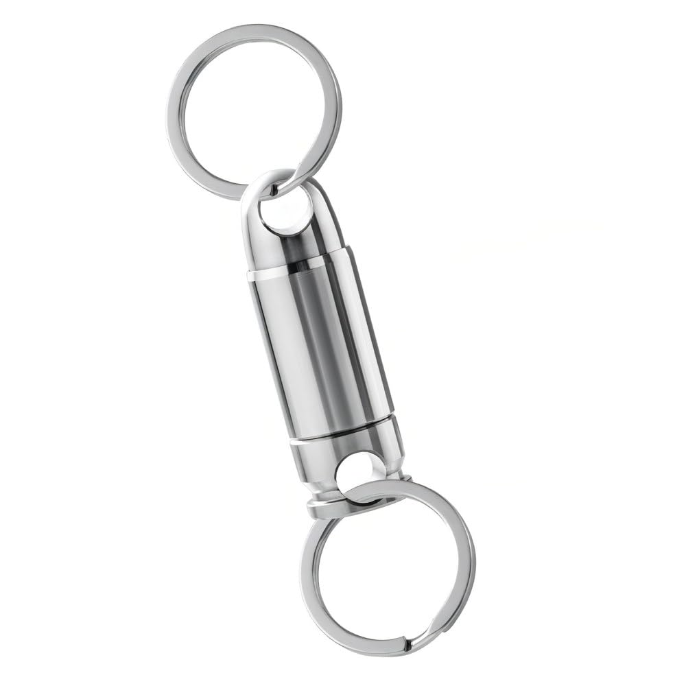 BDKMMS Titanium Keychain, 360° Rotation Separating Keychain with 2 Key Rings Pull Apart Detachable Keychain for Key Accessory