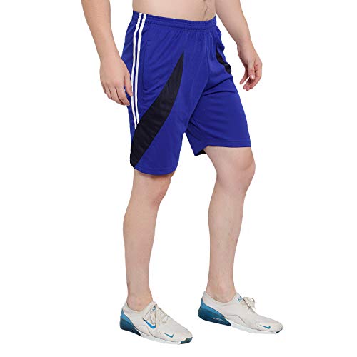Image of Dia A Dia Men's Polycotton Running Sports Gym Shorts Pack of 4 (Green-Orange-Royal-Yellow Free Size: 28-34 Inches)