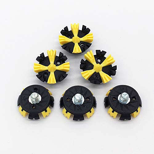 Durable Golf Spikes Replacement Set With Wrench - 28 Pcs Golf Shoes Spike Replacement - 1/4” Screw - Easy Installation - Enhanced Grip For Improved Performance (Black/Yellow) #TOP5