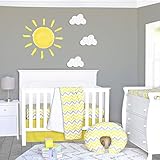 Pam Grace Creations 3 Piece Sunshine Yellow and Gray Chevron Crib Bedding Set