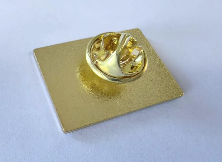 Image of Mexico Flag Oblong Rectangle Shape Pin Back Butterfly Buckle or Cylinder Buckle Brooch Patriotic Badge