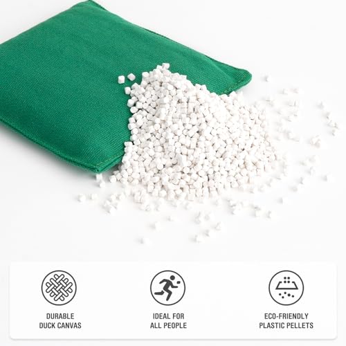 POTIVE Cornhole Bags Set of 8 Regulation Corn Hole Bean Bags for Cornhole Game, Professional Weather Resistant Corn Hole Bags with Tote Bag(Yellow/Green)