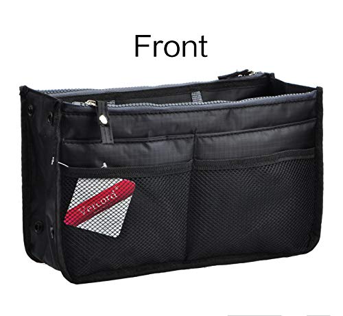 Vercord Updated Purse Handbag Organizer Insert Liner Bag In Bag 13 Pockets Black Large #TOP3