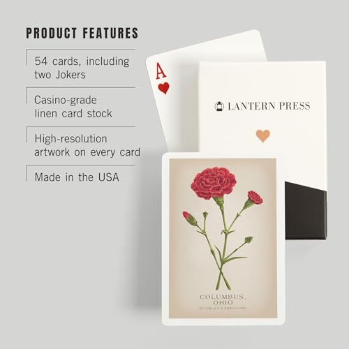 Lantern Press Columbus Ohio Deck de 52 Cartas Poker miniatura 3