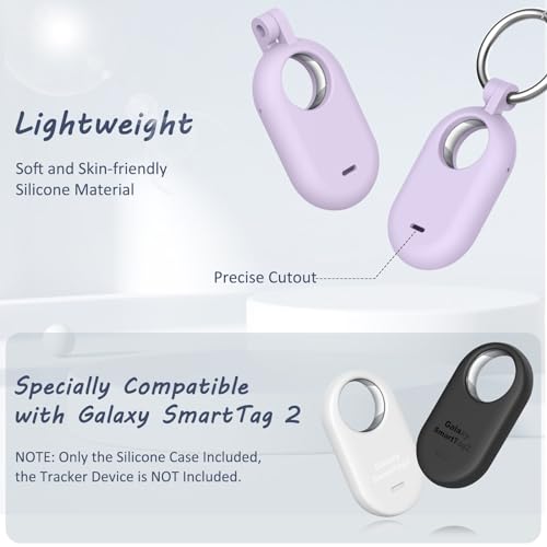 Evita pérdidas usando fundas para Samsung Galaxy SmartTag 2 de silicona flexible con mosquetón 2