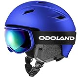 Odoland Ski Helmet and Goggles Set for A...