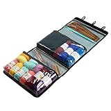 NKII Häkeltasche, Garnaufbewahrung, Organizer, Tragetasche for Stricknadeln, Häkelnadeln, Stricktasche mit 4 durchsichtigen Fächern