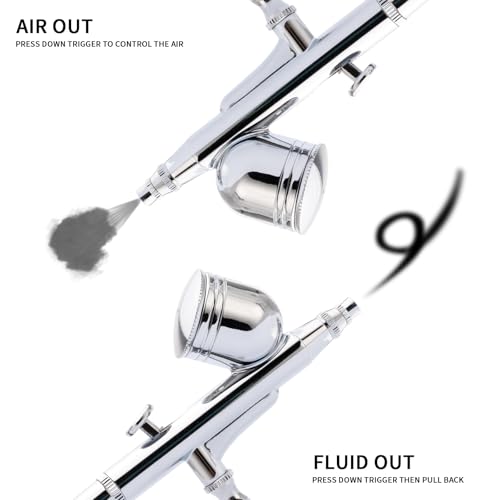 DOTOOL Aerógrafo de precisão profissional com adaptador de 1/20.3 cm - 1/10.2 cm, decoração de bolo,