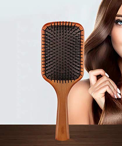DYT Hair Brush Wooden Paddle Hair Brush Wooden Brush Paddle Brush Hair Brush for Women Men and Kids Designed for All Hair Types Wooden Comb