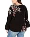 Style & Co. Womens Plus Cotton Floral Sweater Black 1X