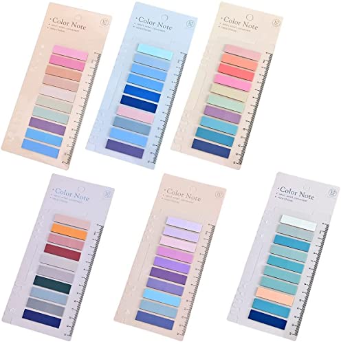 Image of Sticky Tabs for Notebooks - 1200 Pcs Sticky Index Tabs, PET Page Markers for Book Annotation, File & Office Use - Multicolor Sticky Flags (Pack of 6)