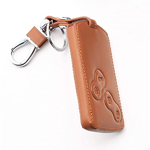 Auto Sleutelhanger, lederen Autosleutel Cover 4 Knoppen Smart Key Case, voor Renault Clio Logan Megane 2 3 Koleos Scenic… - Image 4