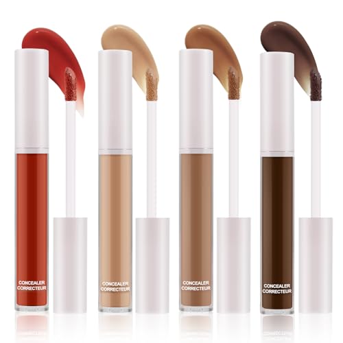 Apooliy 4 pezzi Stick correttore liquido, copertura completa, 4 colori del fondotinta correttore, stick correttore sotto gli occhi a lunga durata per occhiaie, imperfezioni, acne, lentiggini
