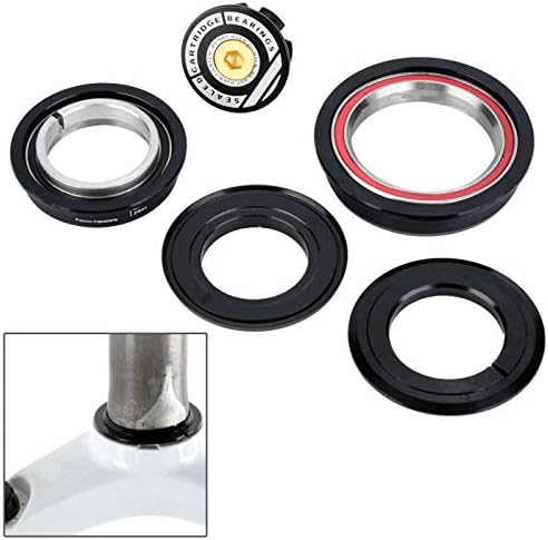 Alomejor Headset Bearings 4456ST Tapered Straight Tube Fork Headset for Mountain Road 44mm 56mm CNC AL6061 Headset