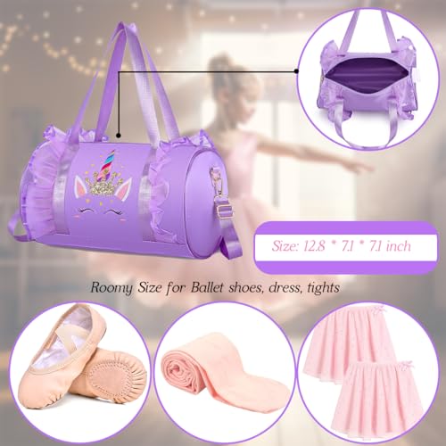 Image of Dorlubel Cute Toddler Ballet Dance Bag for little Girl Tutu Dress Bag with Key Chain