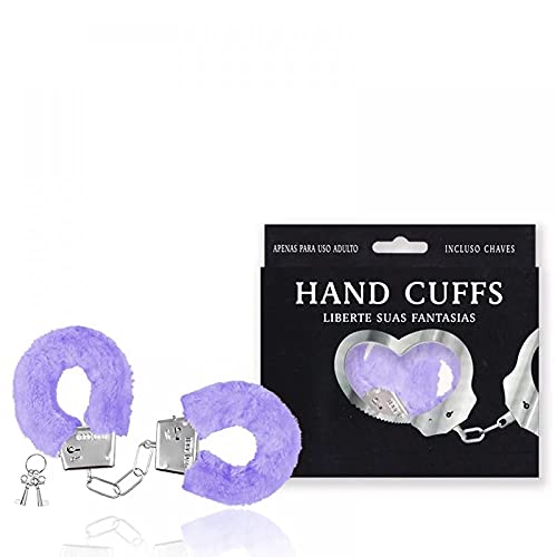 Algemas Reguláveis com Chaves em Pelúcia Lilás - HAND CUFFS REF:AL001L