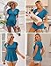 Ekouaer Maternity Shirts 3 Packs Flying Short Sleeve Nursing Tops Pregnancy Clothes Lake Green+Black+Lake Blue XL
