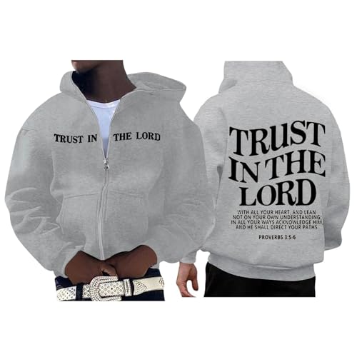Love Like Jesus Zip Up Hoodie Men Trust in The Lord Sweatshirt Letter Print Preppy Coat Long Sleeve Jacket2