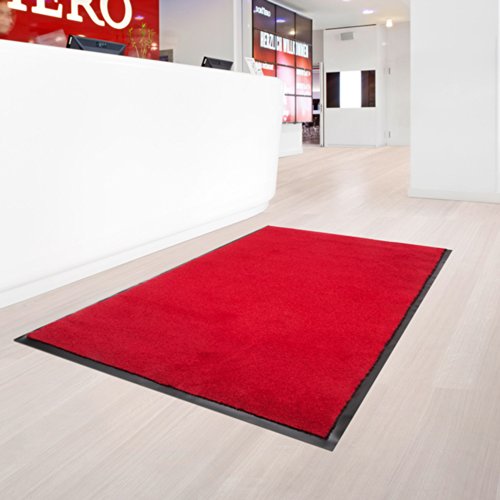 casa pura Entrance Mat | Europe's # 1 Front Door Mat for Home and Business | Red - 16" x 24" - Thumbnail 4