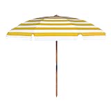 7.5 ft. Steel Commercial Grade Heavy Duty Beach Umbrella with Ash Wood Pole & Acrylic Fabric