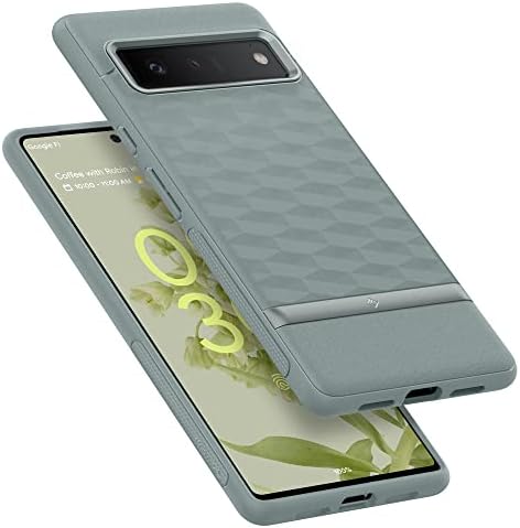 CASEOLOGY By Spigen Parallax Back Cover Case for Google Pixel 6 Pro (TPU, Plastic | Sage Green | Geometric)