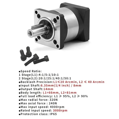 Réducteur de moteur pas à pas Nema 23 engrenage abaisseur 100:1 arbre 14mm