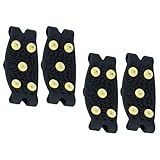 MUCKLILY Pinzas para Zapatos de Hielo TPE 5 Púas Amarillas, Antideslizantes, Talla Ajustable Adultos, 2 Pares para Senderismo, Trekking y Actividades al Aire Libre en Nieve y Hielo