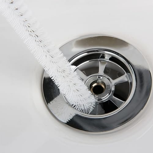 TANSAR 2 Stück Abflussreiniger Bürste, Edelstahl Doppelkopf-Rohrreinigungsbürste, Abflussbürste, Abflussreiniger Sticks Bürste für den Abfluss in Küchen und Duschen