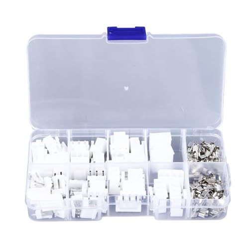 Bordstract 120PCS VH 3.96 Connector Kit, 2P 3P 4P Screw Terminal Block Connector Set with Housing Plug Straight Pin Socket Terminal