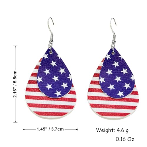 Holiday Leather Earrings - Multi-Festival Styles for American Parties | Patriotic, Spooky & Festive Designs with Hypoallergenic Hooks, Lightweight Water-Resistant Wear3