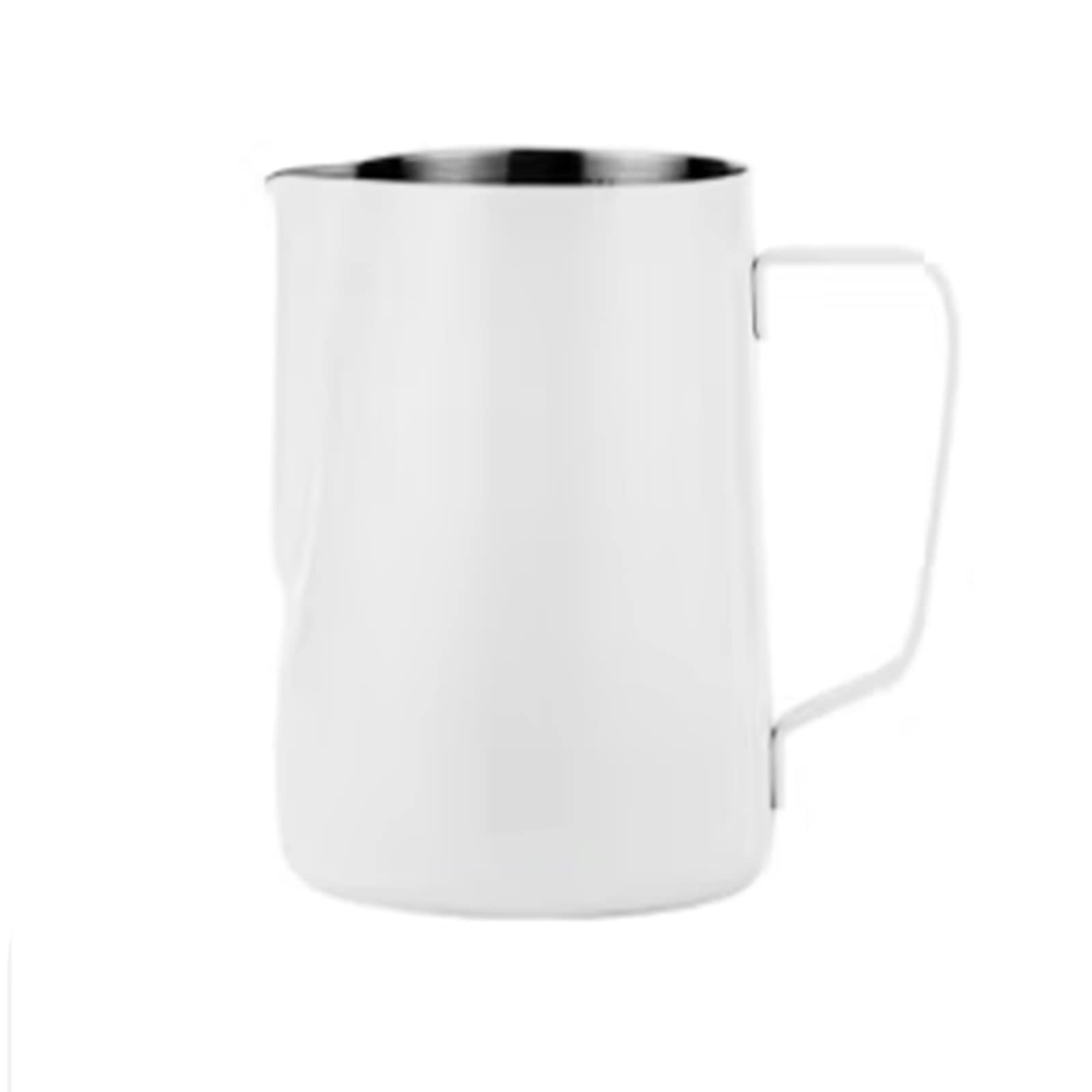 Jarras para Espumar leche Copa de café flores acero inoxidable espuma leche espesada Barista del arte latte(Blanco,9x11.3x12.8cm)