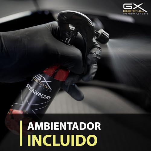 GxDetail – Kit Limpieza Coche con Accesorios – Limpiador de Tapicerías, Limpia Salpicaderos, Limpiaparabrisas, Incluye Accesorios de Limpieza de coche y Ambientador. Pack Limpieza Coche Profesional - imagen 5