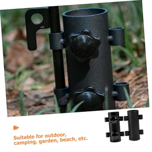 Support pour bâtons de tente de camping en acier noir résistant - 4