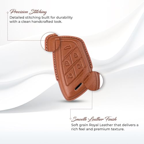 Image of Keyzone Royal Leather Key Cover for Morris Garages MG M9 EV Smart Key